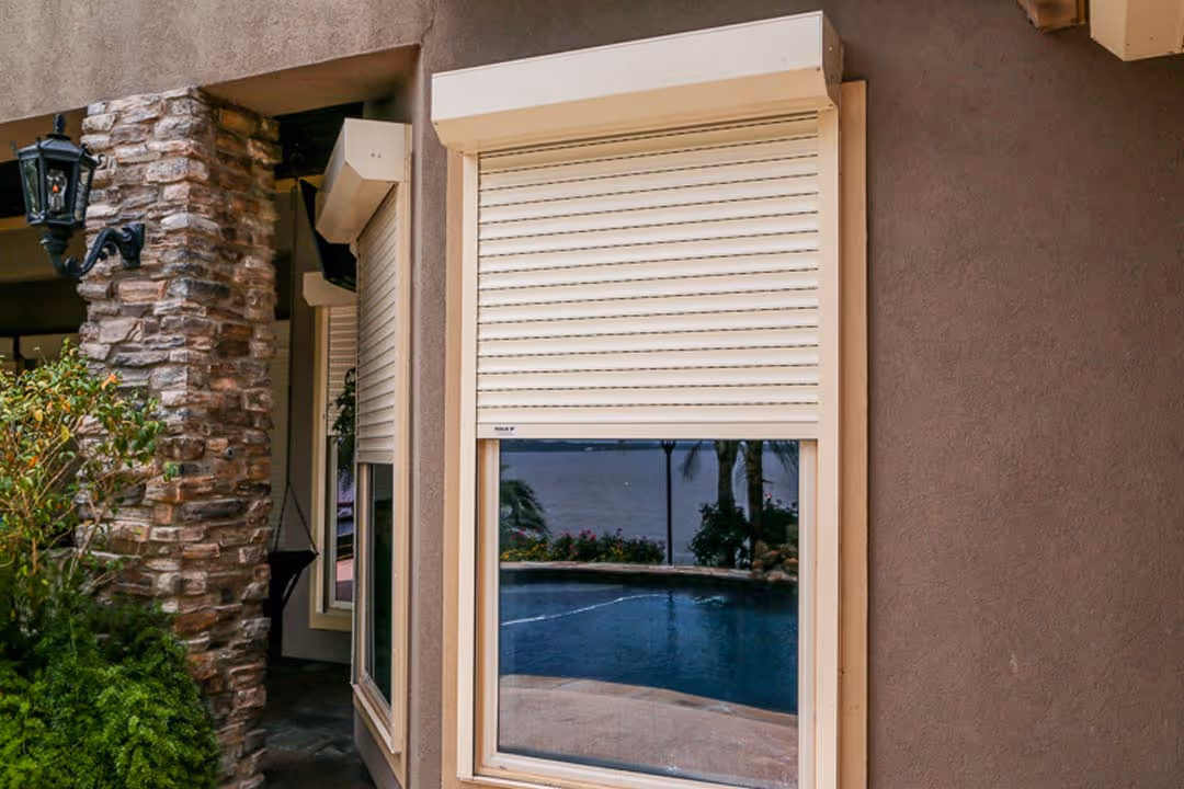 Residential Exterior Window Shutters Closed